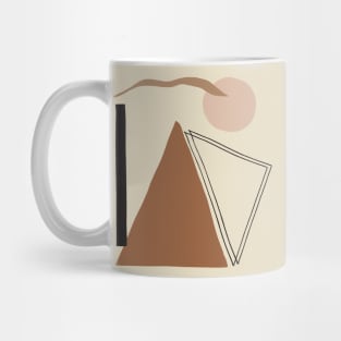 Warm Toned Boho Abstract Geomerical  Shapes line Art Design Mug